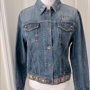 House of Blues Vintage Original Cambridge Ma 1992 Denim Jacket Multi Trim SZ M